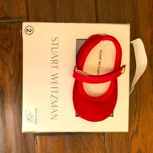 Stuart Weizmann Red Mary Jane Infant Shoes
